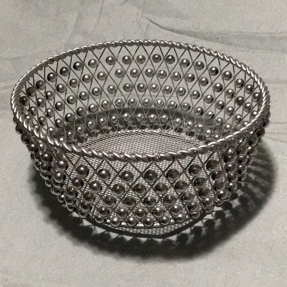Decorative Silver Tone Basket